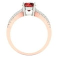 thumbnail image 4 of 1.27 ctw Solitaire with Zirconia Diamond Accents Anniversary Ring for Women | Round Cut Natural Garnet | Hyperallergenic Solid 18K White/Rose Gold, 4 of 5