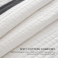 thumbnail image 3 of EVERGRACE Cotton Border Frame Tack-Stitch Quilt Bedding Set King Size, Coastal Oversized 3 Pieces Lightweight Bedspread Coverlet for All Season, with 2 Matching Shams, Washed Black, 3 of 8