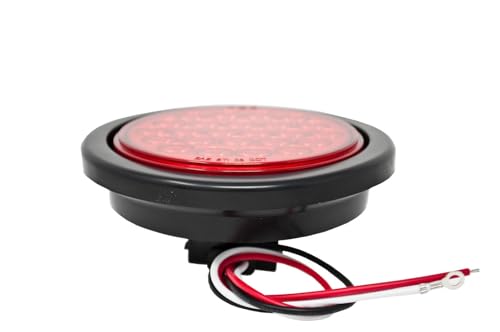 4" Round Trailer 24 LED Stop Turn Tail Signal Brake Marker Lights 6x Red Kit