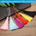 thumbnail image 4 of Unique Bargains 14cm/5.5 Inch Bookmark Tassels Soft Silky Floss Cord Loop Mini Handmade Tassels Sky Blue 50 Pack, 4 of 5