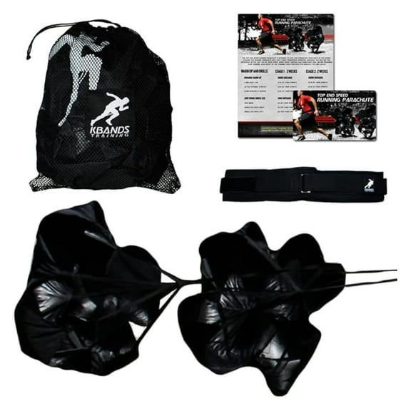 Dual 54 Inch Wind Resistance Speed Parachutes | 2 Durable Running Chutes to Increase Speed with Adjustable Belt