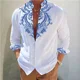 thumbnail image 1 of Camisa de hombre con estampado floral 3D HD, cuello alto, rosa dorada, camisa de calle de manga larga para exteriores, talla grande XS-6XL, 1 of 6
