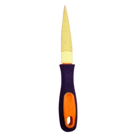 

1PC Wood File Woodworking Golden Tapered Rasp Bastard for Wood Leather Plastic Hand Tools with Rubber Handle 4-Inch