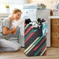 thumbnail image 5 of Yayeee Freestanding Laundry Hamper with Handle Collapsible Large Storage Basket for Clothes, Abstract Stripes, 5 of 7