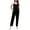 Black, variant on Yesfashion Women's Maternity Dual Pocket Cami Jumpsuits Sleeveless Romper Spaghetti Strap Wide Leg Jumpsuit