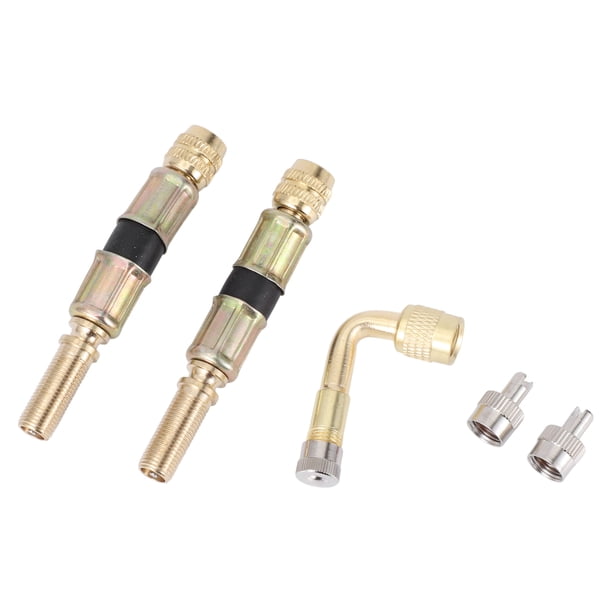 1Set 90 Grados Extensión de Válvula de Llanta de Cobre con Extensión de Vástago de Llanta Plástico Flexible de 75mm para Carro Motocicleta RV Camión Bicicleta