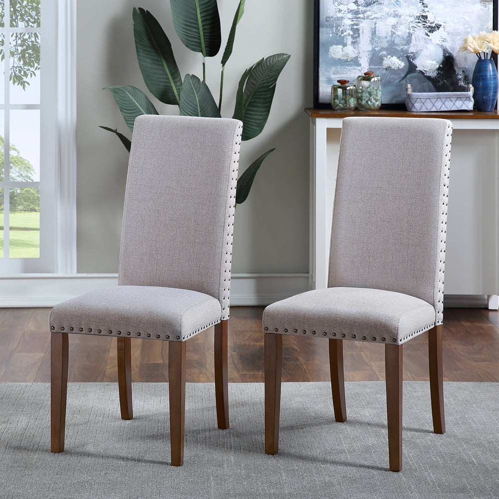 enyopro 2 PCS High Backrest Dining Chairs, Fabric Padded 2 Dining