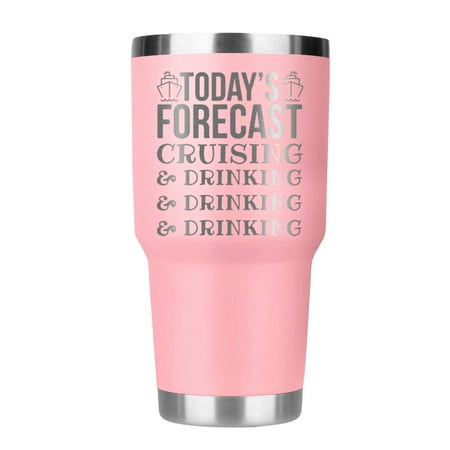 

Todays forecast cruising and drinking laser etched tumbler premium (light pink)