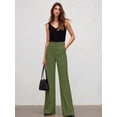 thumbnail image 6 of Women Wide Leg Pants Summer High Waisted Business Casual Work Dress Pants Trousers Slacks Green L, 6 of 9