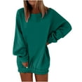 thumbnail image 2 of pstuiky Women's Fashion Loose T-shirt Long Sleeves Blouse Round Neck Casual Tops Sweatshirt, 2 of 6