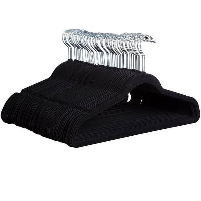 Velvet Ultra Slim Non Slip Shirt Hangers 50 Pack Grey