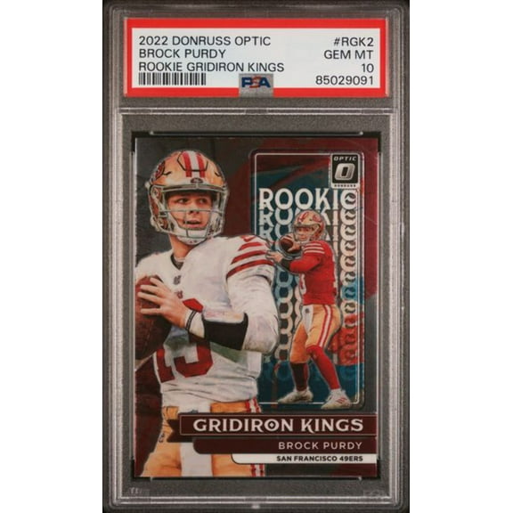 Graded 2022 Panini Donruss Optic Brock Purdy #RGK2 Rookie Gridiron Kings RC Football Card PSA 10 Gem Mint