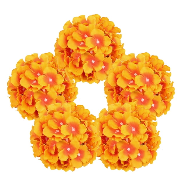 Fall Mantle Scarf Flower for Centerpieces Hanging Decorations for outside 5 Pack Detachable Silk Hydrangea Heads For Home & Wedding Decorations Easy To Arrange Floral