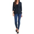thumbnail image 2 of INSPIRE CHIC Work Office Jacket for Women's 3/4 Sleeve One Button Lapel Blazers, 2 of 5