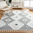 thumbnail image 2 of SAFAVIEH Moroccan Tassel Amy Diamond Shag Area Rug, Grey/Ivory, 4' x 6', 2 of 8
