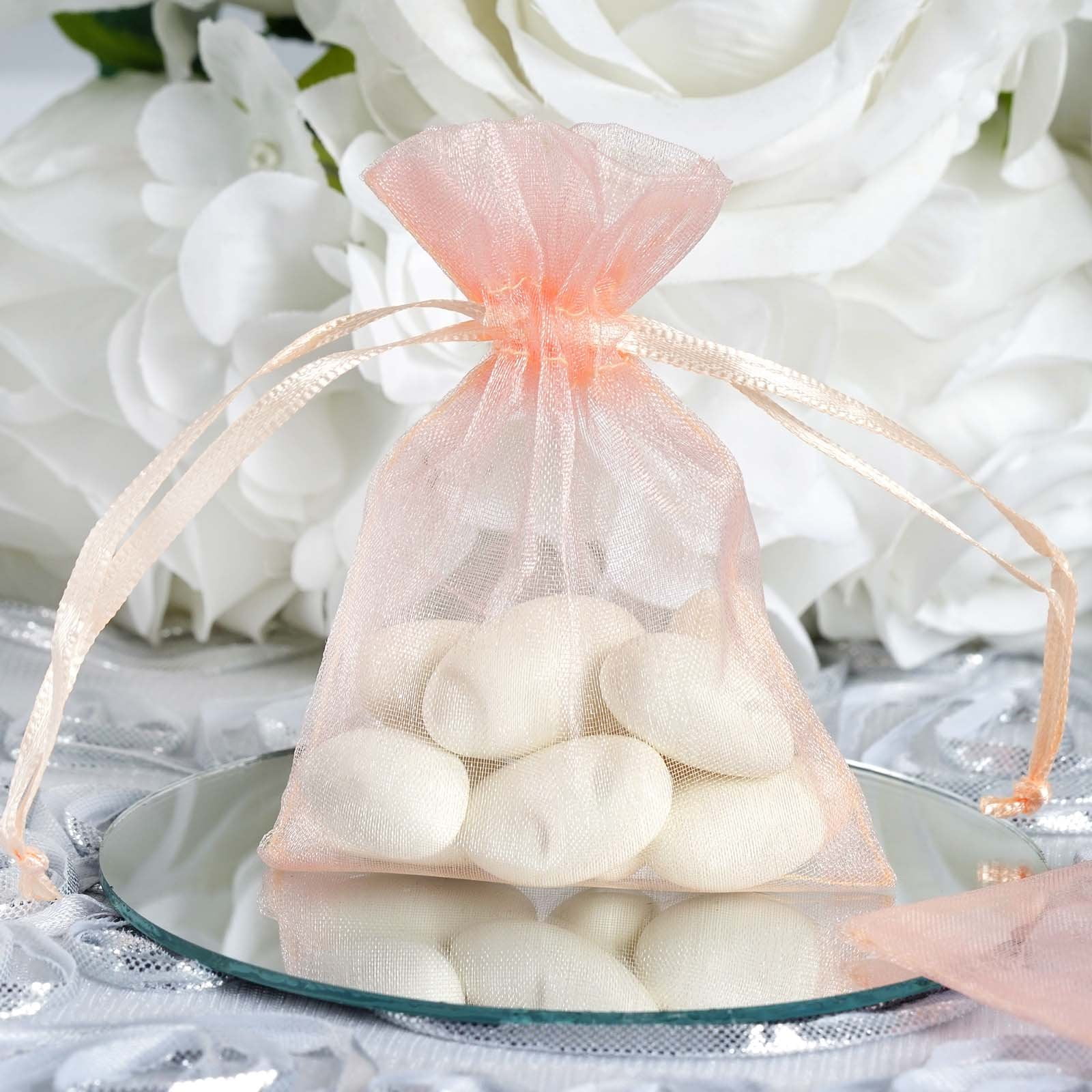 50 pcs Organza Drawstring Favor Gift Pouch USA seller