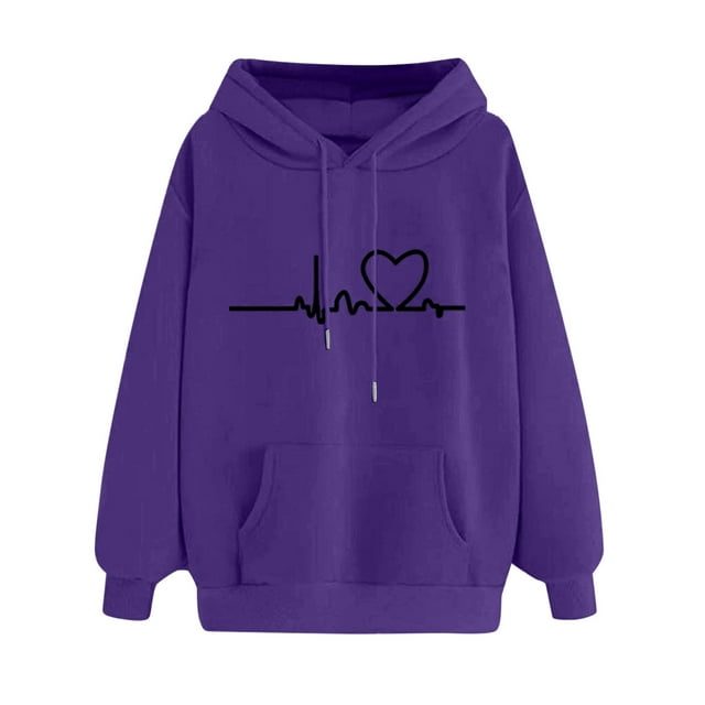 Gibobby Sudaderas para mujer, Sudadera casual con capucha para mujer, de manga larga, ligera, con bolsillo(Morado,M)