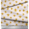 thumbnail image 3 of Soimoi Gold Georgette Viscose Fabric Starfish Ocean Print Fabric by the Yard 42 Inch Wide, 3 of 3