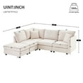 thumbnail image 2 of Harper & Bright Designs L-Shaped Sectional Sofa with Ottoman, Modern 5 Seater Cloud Couch Set, Chenille 6-Seat Sectional Sofa for Living Room, Beige, 2 of 17