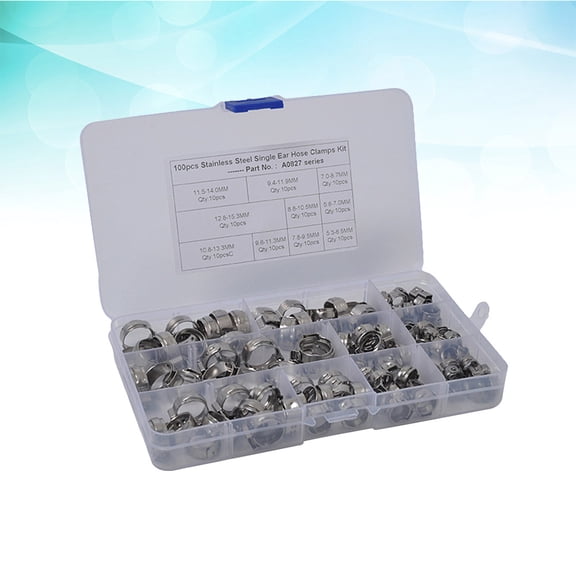 PBPBOX 100Pcs Worm Gear Hose Clamps Stainless Steel Adjustable Tubing Clips