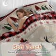 thumbnail image 4 of Christmas Red Comforter Set Queen Size, Black Plaid Reindeer and Xmas Tree Soft Bedding Set for Man Woman, 4 Pieces Duvet Cover Set with Fitted Sheet, 2 Pillowcases, 4 of 9