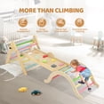 thumbnail image 2 of Ktaxon 9 in 1 Pikler Triangle Set with Cushion, Montessori Toddlers Wooden Climbing Toys Set, Indoor Climbing Toys, with Colorful-Patterns Rocks, Seesaw, Arch, Foldable Ladder, Ramp, 2 of 8