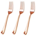 thumbnail image 2 of 100 Piece Rose Gold Plastic Forks Set - Reusable & Recyclable - Rose Gold Plastic Forks for Weddings, Anniversaries, Showers, Parties - Elegant and Sturdy Utensils by JL Prime, 2 of 4