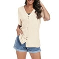 thumbnail image 3 of FIUFY Womens Button Down Cardigans Summer Casual Short Sleeve Open Front Knitted Top Shirts, 3 of 5