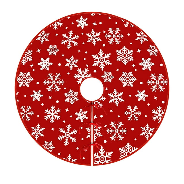 Christmas Tree Skirt Snowflake Christmas Tree Skirt Farmhouse Holiday Decorative Cover Christmas Tree Decorations