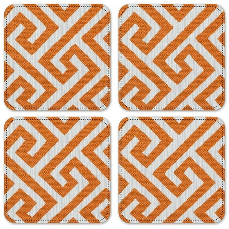 

Vinyl Drink Coasters - Set of 4 - Orange Maze