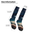 thumbnail image 4 of Fotbe Artistic Starry Sky Moon Book print Women's Men's Novelty Crew Socks Cotton Socks Knee High Socks for Walking,Running,Nurses,Pregnancy, 4 of 8