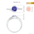thumbnail image 4 of ANGARA Natural Semi Bezel-Set Solitaire Round 1.45 ct Tanzanite Bypass Ring in 14K White Gold for Women (Size-7mm) | December Birthstone, Anniversary, Jewelry Gift for Women | Natural Tanzanite Ring, 4 of 9