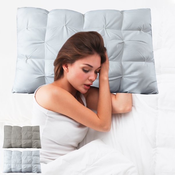 Núcleo de almohada de flores retorcidas de alta elasticidad | Almohada estéreo para dormir alternativa Down | Soporte ergonómico | Nylon Spandex transpirable | 29,13 x 18,89 pulgadas | Blanco o gris