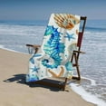 thumbnail image 4 of PHYHOO Watercolor Painting Blue Seahorse Beach Towel, Sand Free Microfiber Beach Blanket, Quick Dry Absorbent Bath Towels for Swimming Pool, Camping, Picnic, Yoga Gym Sports 30x60in, 4 of 8