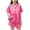 Hot Pink, variant on OGLCCG Girls Silk Satin Pajama Set 2 Piece Short Sleeve Button Down Pjs Top and Short Sets Soft Sleepwear Nightwear for Teens Girls 5-15 Years