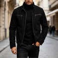 thumbnail image 6 of Jackets for Men Trendy Jerdar Men Casual Fashion Solid Long Sleeve Stand Collar Zipper Outwear Workwear Jackets, 6 of 8