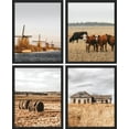 thumbnail image 2 of PixonSign Framed Wall Art Autumn Texas Farm Prints, Set of 4 Animals Countryside Pasture Landscape Wall Decors, Nature Wall Décor, Adhesive Canvas Poster, Modern Home Artwork - 8"x10" Black, 2 of 5
