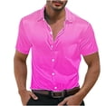thumbnail image 2 of FNFYFH Mens Big and Tall Satin Dress Shirt Short Sleeve Button Down Shirts Wedding Party Prom Shirt, 2 of 8