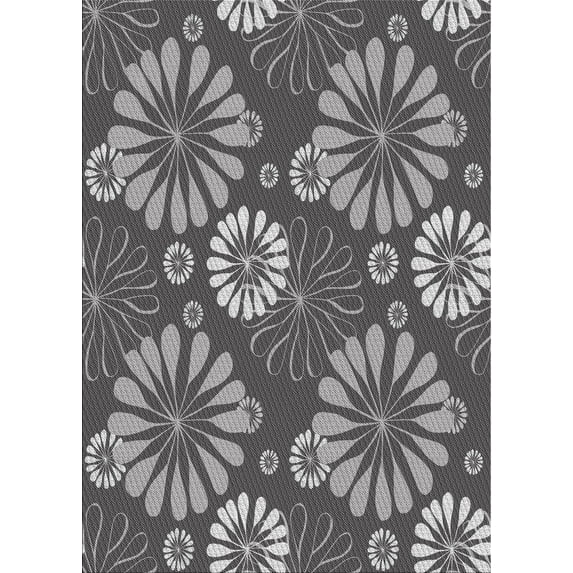 Ahgly Company Indoor Rectangle Patterned Dark Gray Novelty Area Rugs, 2' x 3'