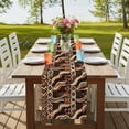 thumbnail image 4 of Retro Tribal Table Runner, Middle Century Bohemia Minimalist Art Red Brown Washable Cotton Linen Table Runners 60 Inches Long, Dresser Scarf Runner for Coffee/TV Stands/Kitchen/Cabinets 13''x60'', 4 of 9