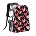 thumbnail image 3 of Kdxio Hearts Clear Backpack, Transparent Bookbag for School for Women Men, Capacity Clear Bag for College, Travel, 3 of 7