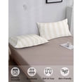 thumbnail image 4 of Cream Striped Pillow Covers King Size, Modern Farmhouse Cream White Stripes Soft Bed Throw Pillowcases Breathable Cooling Long Lumbar Body Pillow Sham Cover for Bed Sofa 20''x40'', 4 of 7