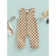 thumbnail image 2 of Gureui Toddler Infant Baby Girls Summer Romper, Sleeveless Plaid Patterns Grew Button-Down One-Piece Snap Long Pants Jumpsuit, 2 of 7