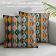 thumbnail image 3 of Nawypu  Mid Century Throw Pillow Cushion Cover, Simple Colored Drop Shapes Abstract Symmetrical Grid Greyscale Background, Decorative Square Accent Pillow Case,, 3 of 5