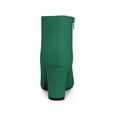 thumbnail image 2 of BLISSFUL STEP Women's Pointy Toe Side Zip Block Heels Ankle Boots Green 9, 2 of 7