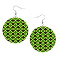 thumbnail image 6 of Jamaican Flag Stripe Dangle Round Lightweight Drop Circle Earrings For Women, 6 of 6
