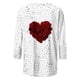 thumbnail image 2 of TaTaai Women's Loose Heart Printed Blouse, Round Neck 3/4 Sleeve Top, Soft Lightweight Fabric for Daily Home Work Casual Wear Gift, 2 of 5