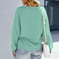 thumbnail image 6 of Lumtrix Womens Oversized Long Sleeve Sweatshirt Casual Crewneck Cute Pullover Tops Lightweight Sweatshirt 2025 Fashion Light Green XL, 6 of 6
