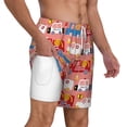 thumbnail image 3 of Balery Cartoon with Traffic Elements Mens Swim Trunks Swim Shorts for Men Quick Dry Inseam Beach Shorts with Compression Liner Pocket-XX-Large, 3 of 9