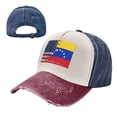 thumbnail image 7 of America Venezuelan Flag Watercolor Baseball Cap Distressed Adjustable Vintage Cotton Denim Hat for Women Men, 7 of 7